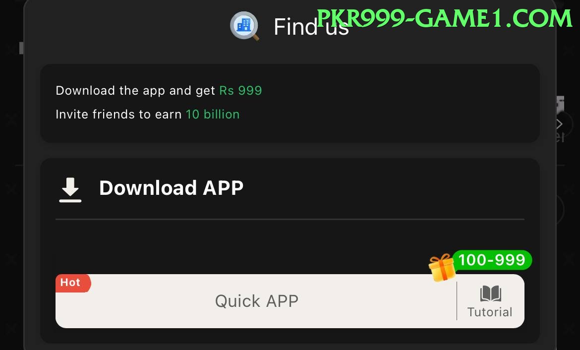 PKR 999 game app for Pakistan players
