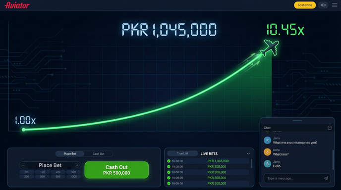 Main screen of PKR 999 aviator page for PK players