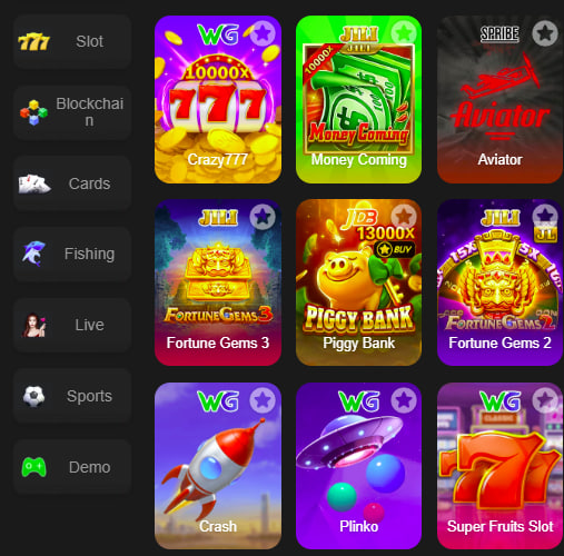 Main screen of PKR 999 game page for PK players